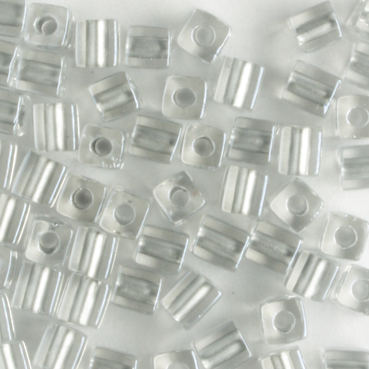 3mm Cube Metallic Silver Lined Crystal - 10 grams