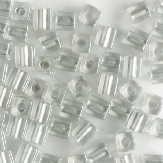 3mm Cube Metallic Silver Lined Crystal - 10 grams
