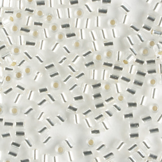 1.5mm Bugle Silver Lined Crystal - 7 grams