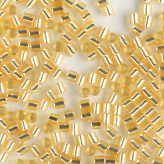 1.5mm Bugle Silver Lined Gold - 7 grams