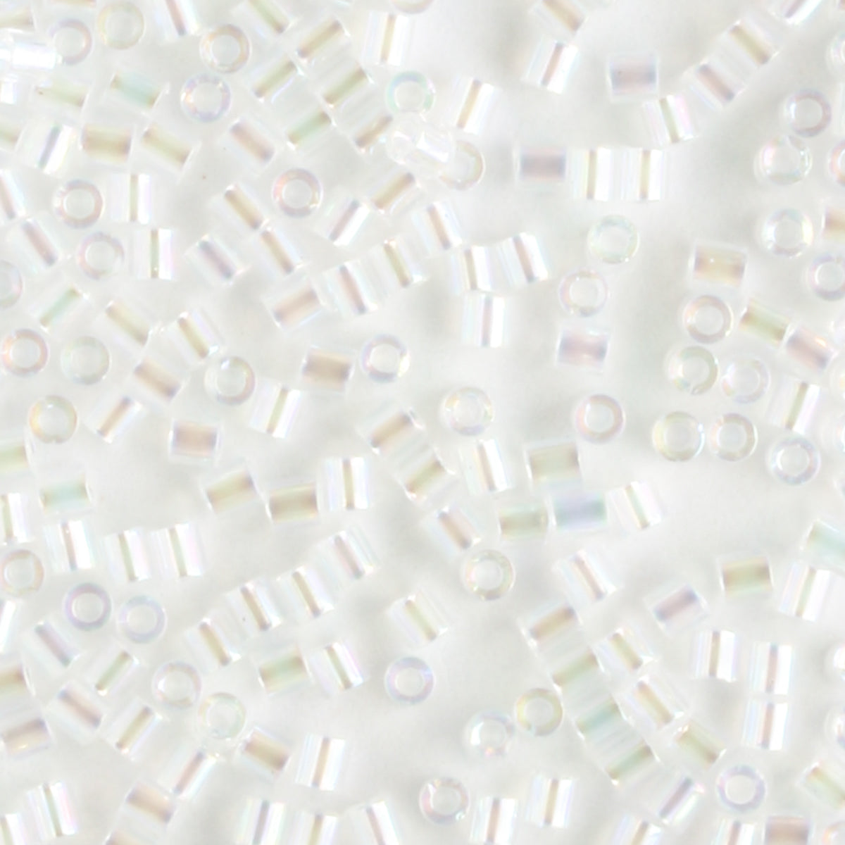 1.5mm Bugle Transparent Rainbow Crystal - 7 grams