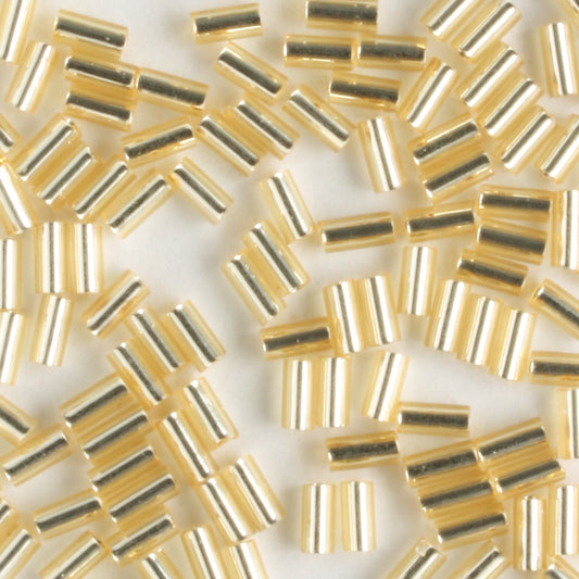 3mm Bugle Silver Lined Gold