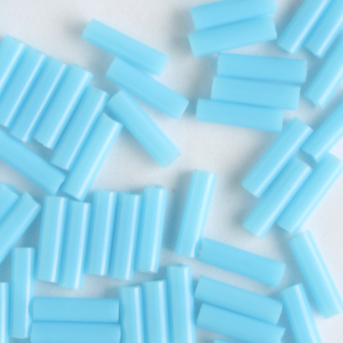 6mm Bugle Opaque Turquoise Blue