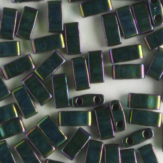 Half Tila Metallic Rainbow Green