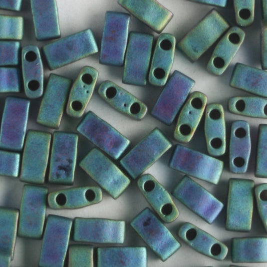 Half Tila Metallic Matte Rainbow Aquamarine