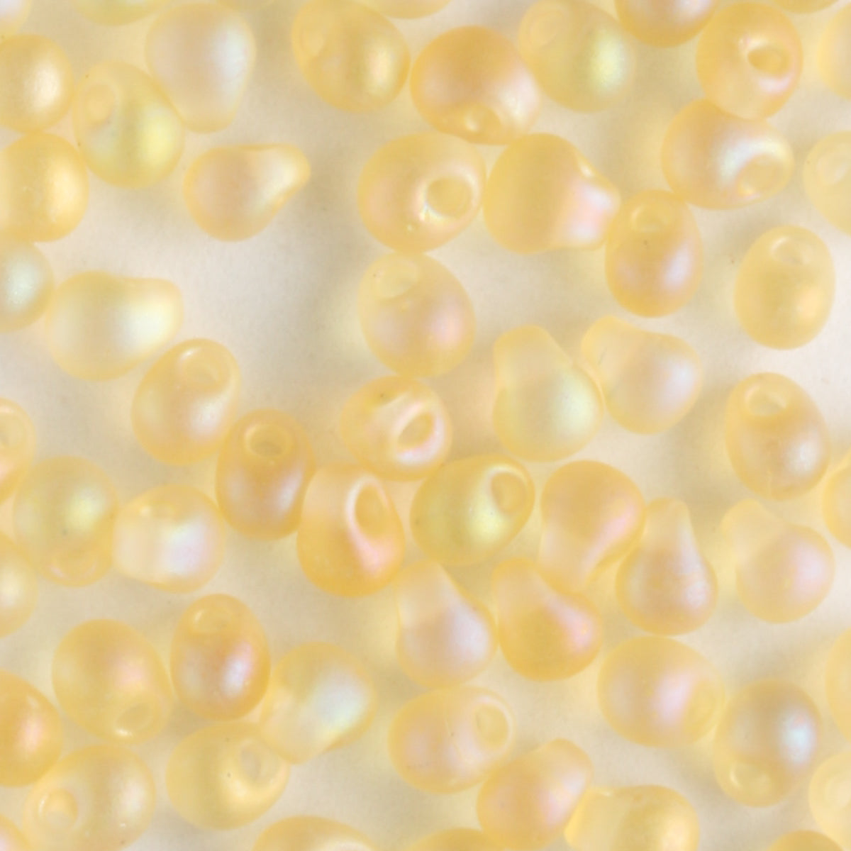 Fringe Bead, Transparent Matte Rainbow Light Gold