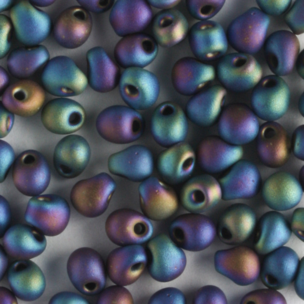 Fringe Bead, Opaque Matte Rainbow Black