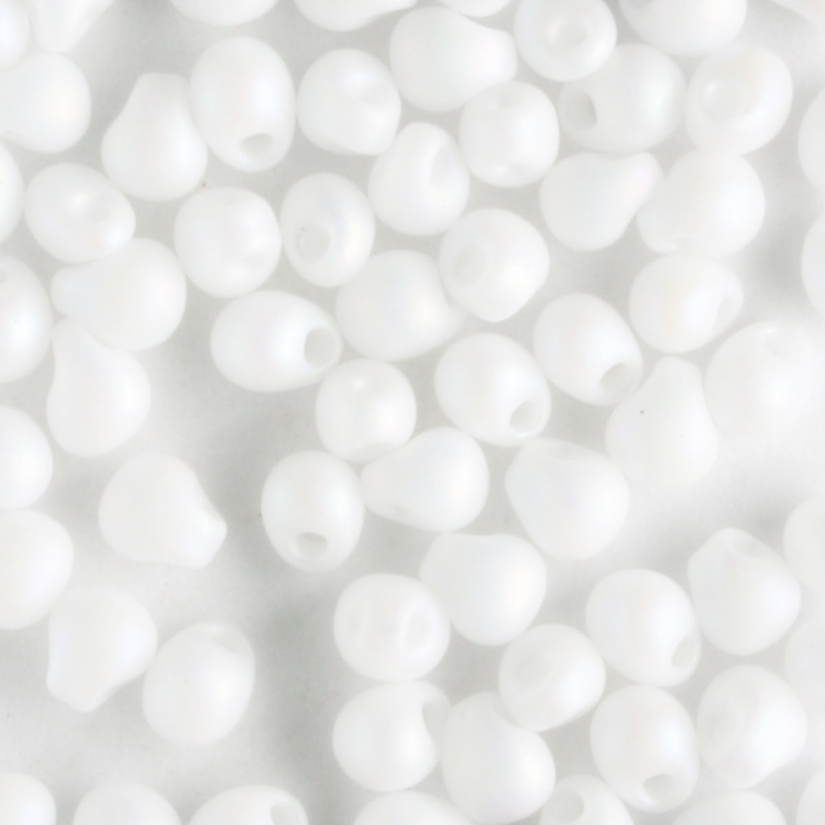Fringe Bead, Opaque Matte Rainbow White