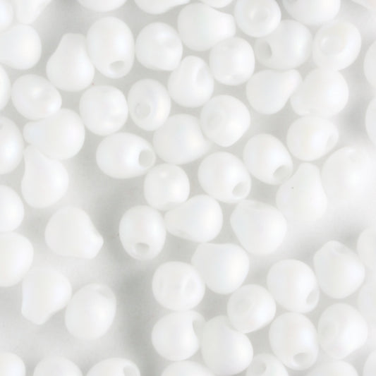 Fringe Bead, Opaque Matte Rainbow White
