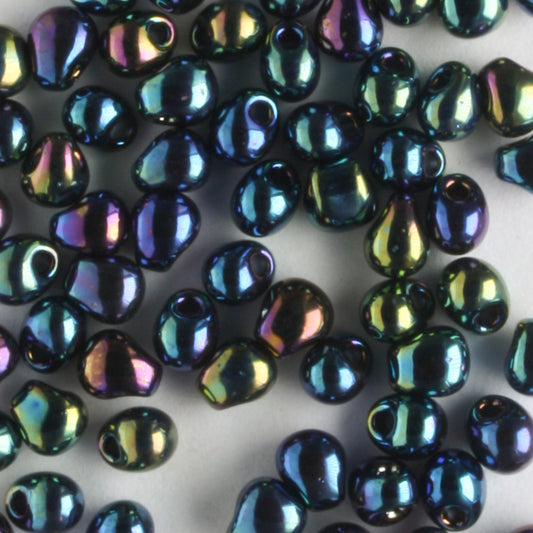 Fringe Bead, Metallic Rainbow Emerald