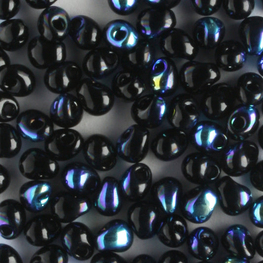 Fringe Bead, Ebony Chrome AB