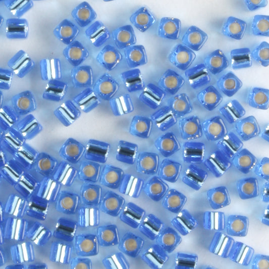 1.8mm Cube Silver Lined Sapphire Blue - 10 grams