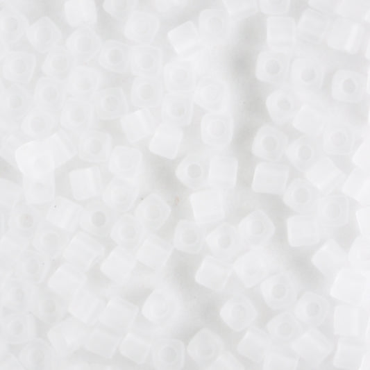 1.8mm Cube Transparent Matte Crystal - 10 grams