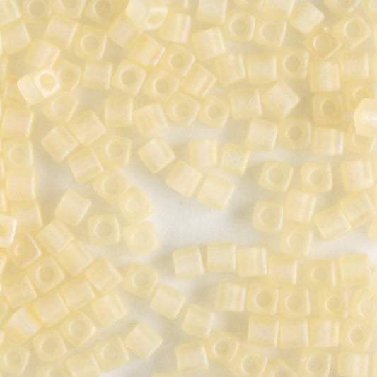 1.8mm Cube Transparent Matte Rainbow Light Gold - 10 grams