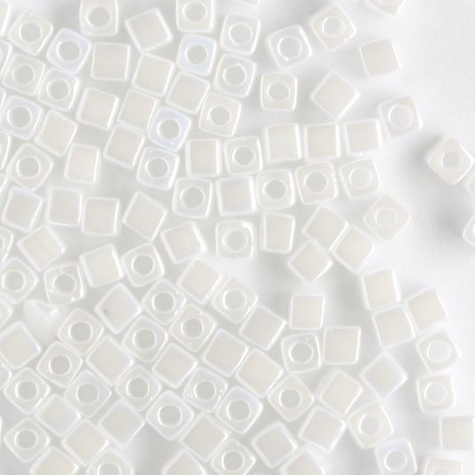 1.8mm Cube Opaque Luster White - 10 grams