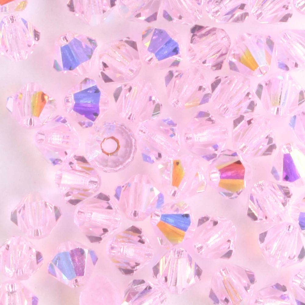 4mm Bicone Pink Sapphire AB