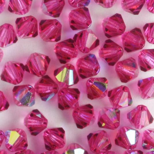 4mm Bicone Fuchsia AB