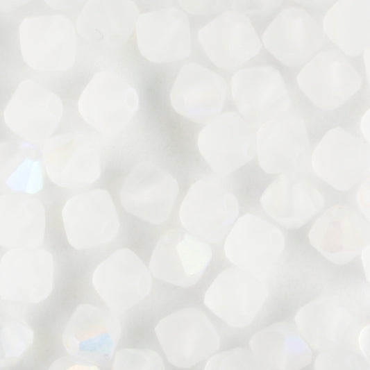4mm Bicone Crystal AB Matte