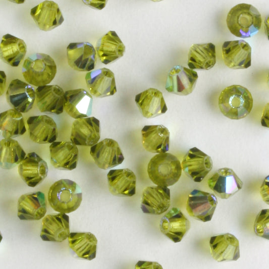 3mm Bicone Olivine AB