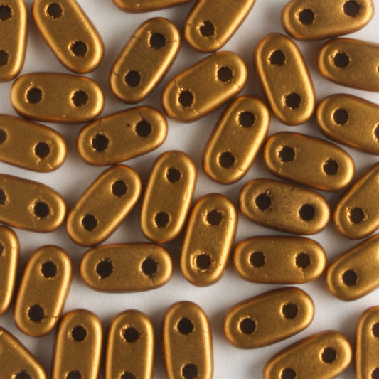 2 Hole Bar Matte Metallic Antique Gold - 10 grams