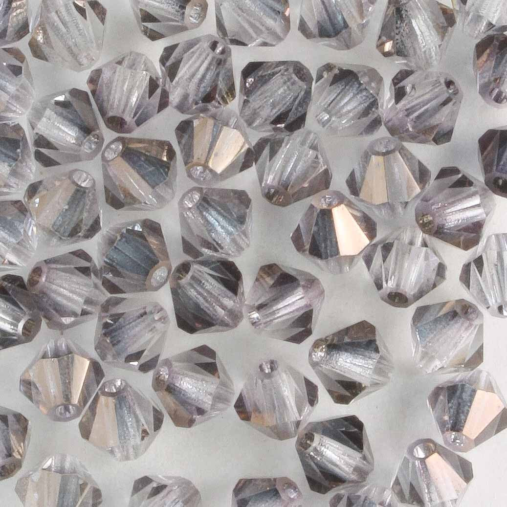 4mm Bicone Transparent Smoke Luster