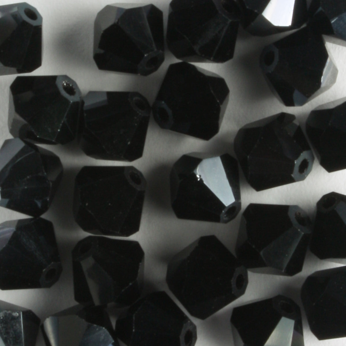 6mm Bicone Jet Hematite Half Coat