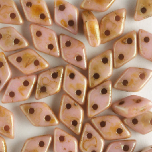 2 Hole Diamond Luster Opaque Rose Gold - 5 grams