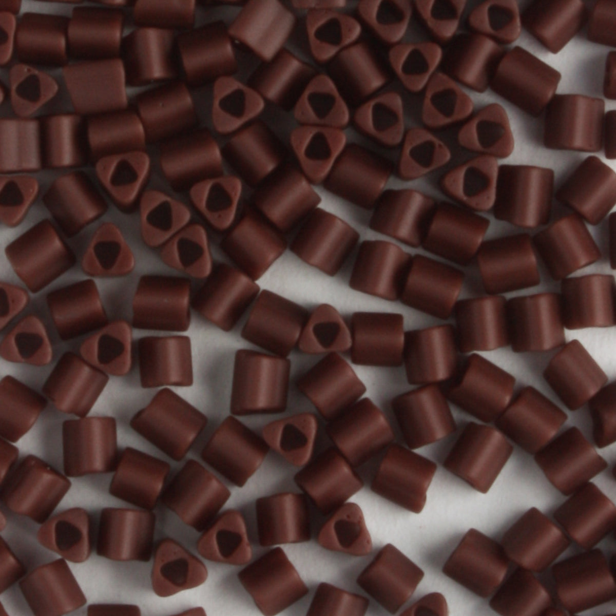 11/0 Triangle Opaque Frosted Oxblood - 10 grams