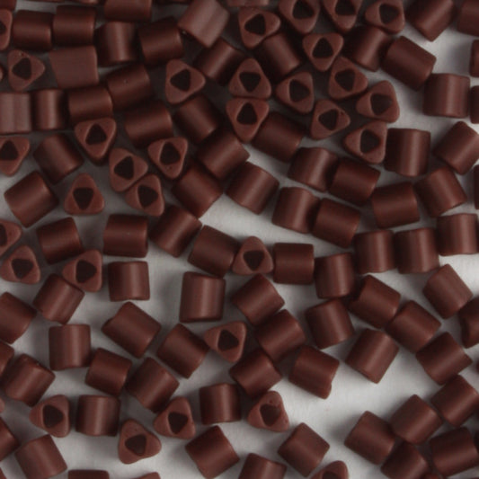 11/0 Triangle Opaque Frosted Oxblood - 10 grams