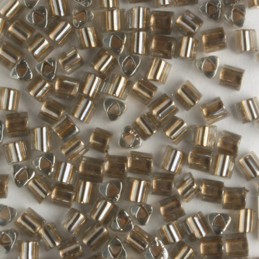 11/0 Triangle Gold Lined Black Diamond - 10 grams