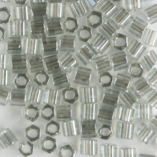 8/0 Hex Transparent Luster Black Diamond - 10 grams