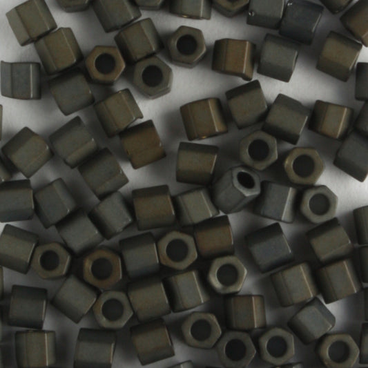 8/0 Hex Frosted Metallic Iris Brown - 10 grams