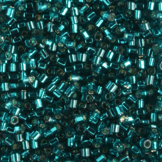15/0 Hex Silver Lined Teal - 5 grams
