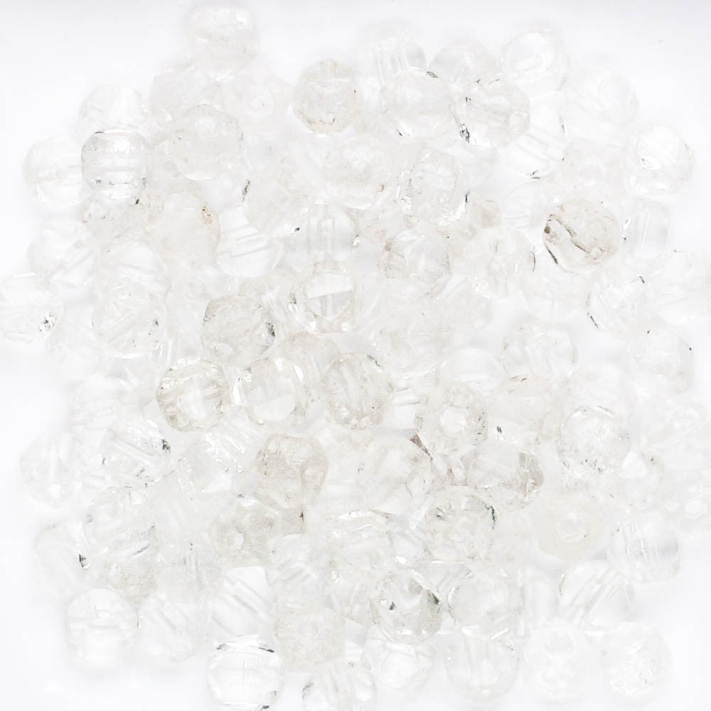 5mm Cut Glass Clear - 100 beads